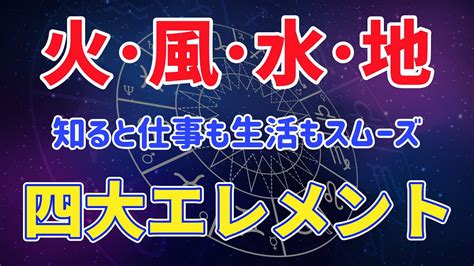 地火風水|12星座別、4つのエレメント「火・土・風・水。